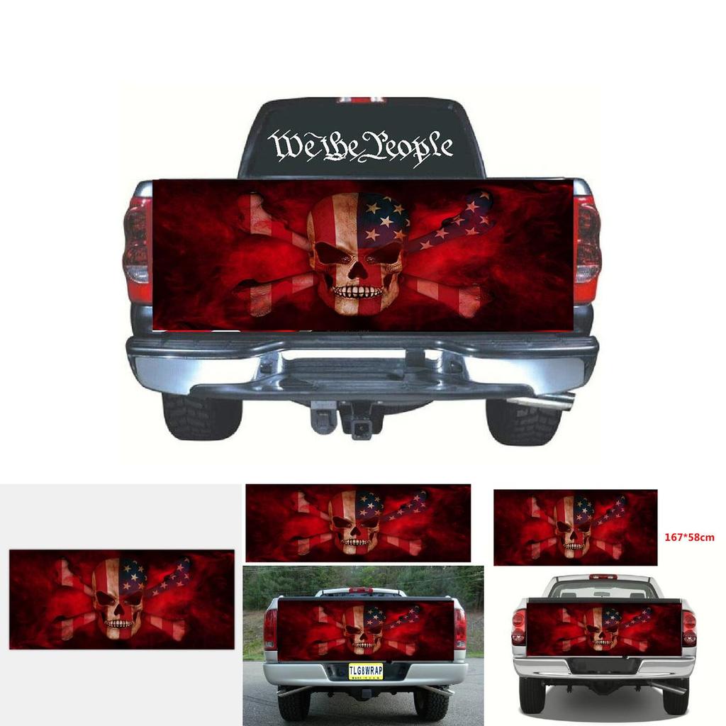 Hochwertiger Totenkopf-Druck Heckgrafik Aufkleber für Auto LKW SUV Van Dekoration
