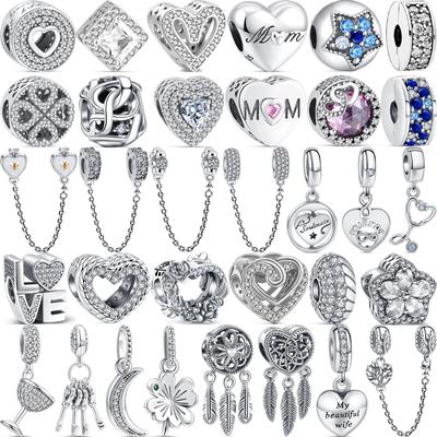 Cute Boy Girl Forever Family Tree Lock Heart Bead Fit Charm Sterling Silver 925 Bracelet  Jewelry Gift