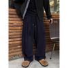 Maillard brown pleated scimitar casual pants men's autumn and winter senior sense old money wind lazy loose sense long pants