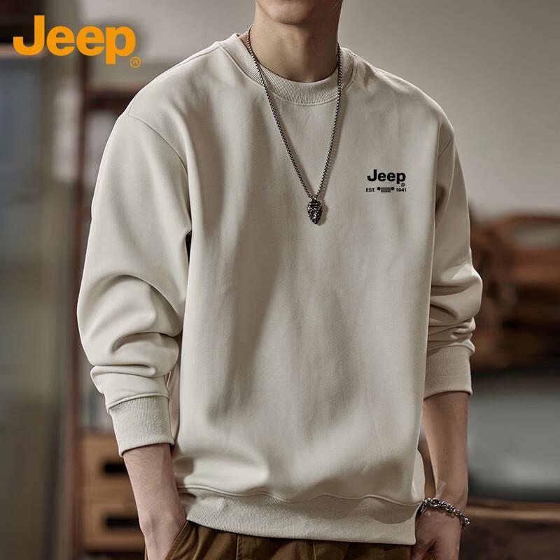 Jeep Men's Loose Fit Round Neck Sweatshirt