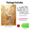 DIY Pearl Gem Golden Peacock Bird Shining Bead Craft Art Home Wall Ornament Simple Unframed Room Decoration Art Piece Modern Elegant Decor Gift