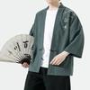 Summer Men's Cardigan Japanese Kimono Samurai Costume Clothing Bamboo Embroidered Kimono Shirt Yukata Haori Casual Coat