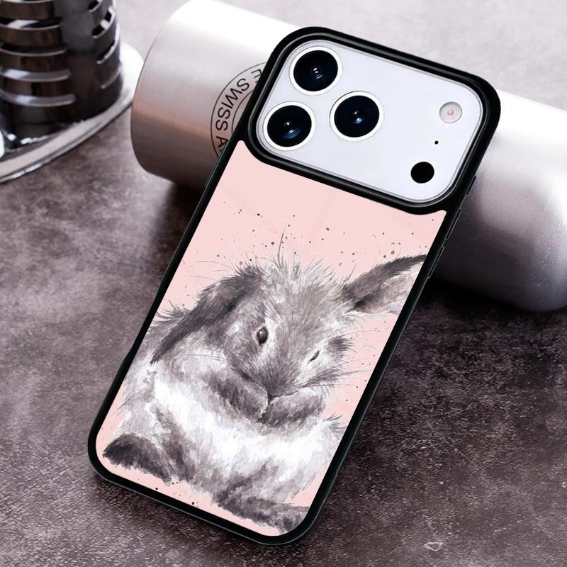 Bunny Rabbit Painting Design Phone Case For iPhone 17 16 15 14 13 12 11 Pro Max Plus 17Air Soft Silicone Cover