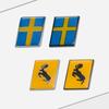 Für Saab Springendes Elch Schwedische Flagge Elch Karosserieemblem V60 V90 XC40 XC60 XC90 S90 V40 Styling 3D Metallaufkleber Kofferraumaufkleber