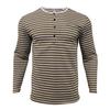 Herbst Frühling Herren Top V-Ausschnitt Streifendruck Farblich passende Langarm Pullover Mittellanges Freizeithemd für den Alltag