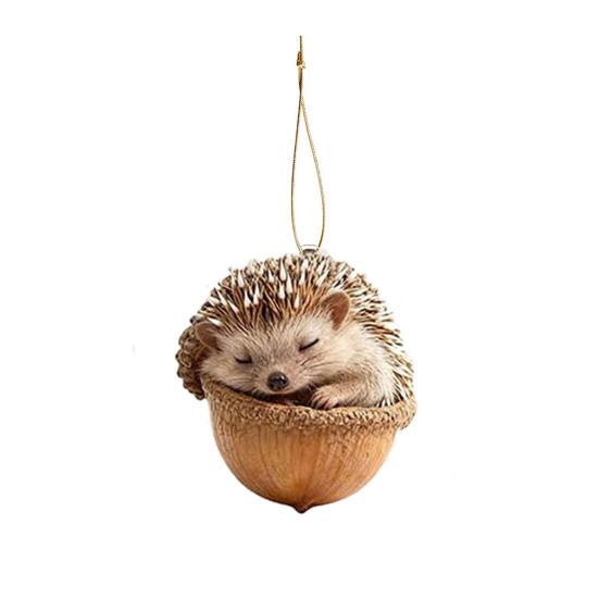 Pine Cone Animal Charm Easy to Hang Acrylic Christmas Hanging Decoration with Festive Theme Bright Color Animal Ornament