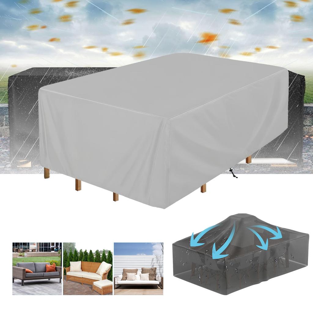 14 Universal Size Sunproof and Windproof Rectangular Patio Covers Tear Resistant Outdoor Square Table and Chair Protective Cover