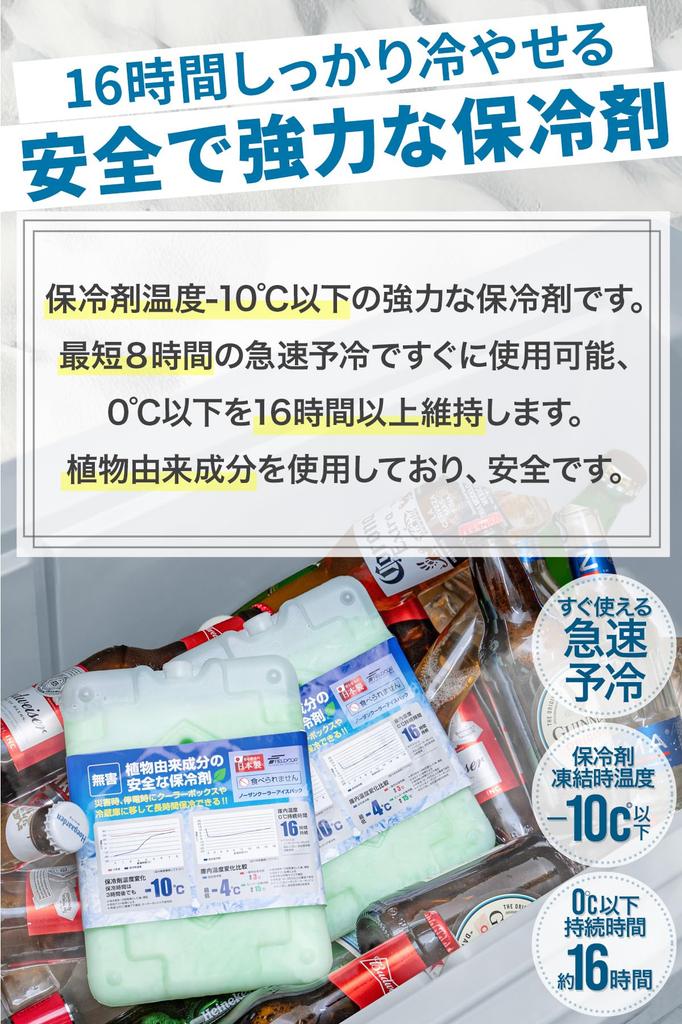 FIELDOOR Long-Lasting Ice Packs [Designed by an Outdoor Manufacturer] Powerful Freezing and Sub-Zero Temperatures, Made in Japan, Northern Cooler Ice