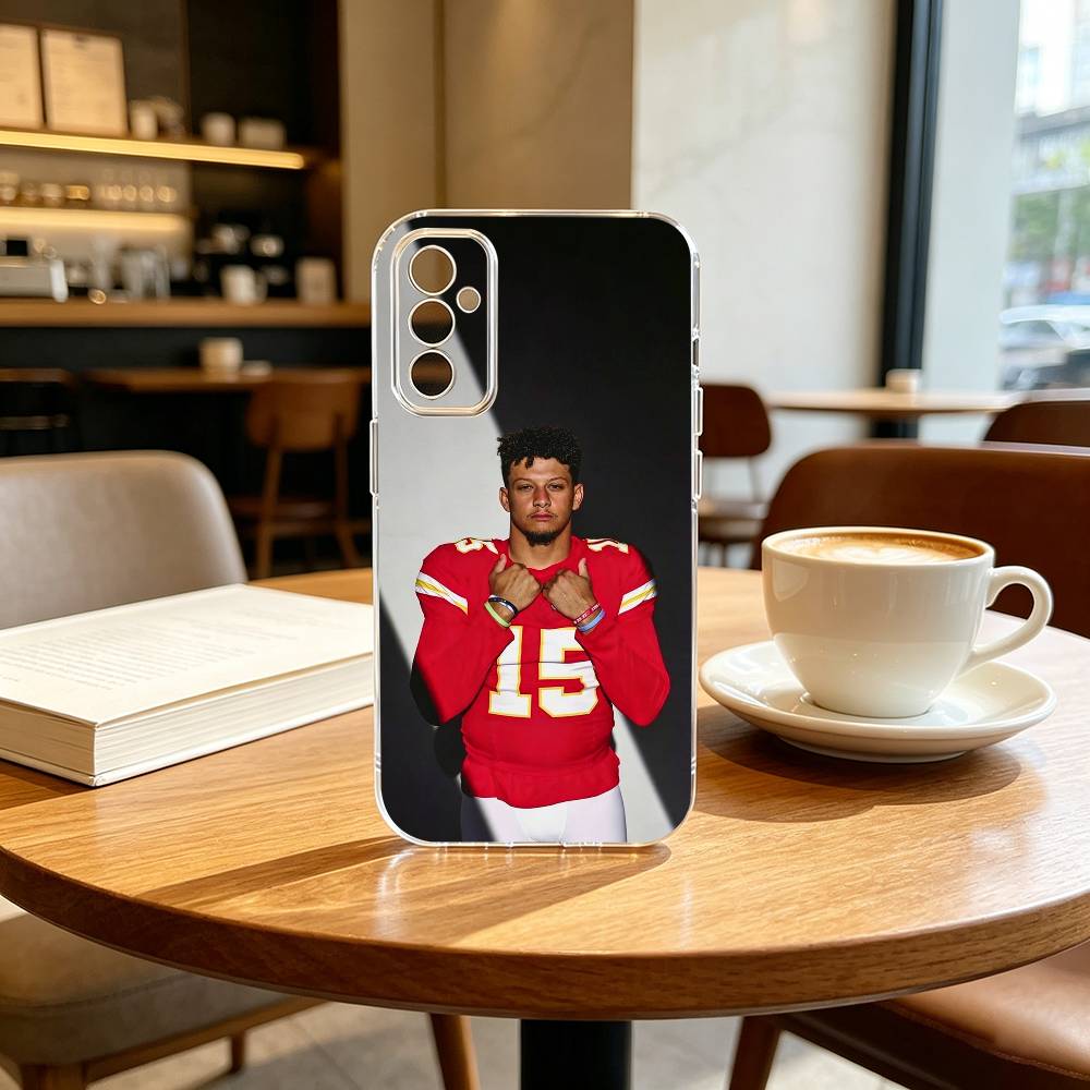 American Football P-Patrick M-Mahomes Phone Case Transparent Silicone Soft For SamsungA10,12,20,21S,30,31,40,50,51,52,70,71