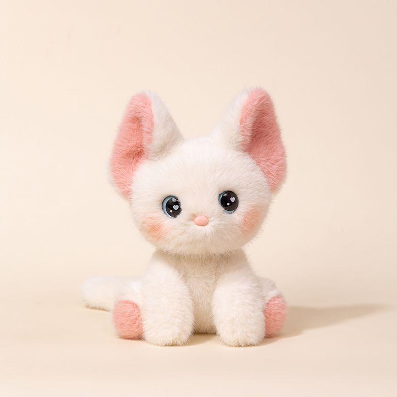 

24cm Kawaii Plush Cat Doll – Soft Cuddly Devon Rex Style Stuffed Toy for Kids, Bedtime Companion & Birthday Gift sitting height 24cm