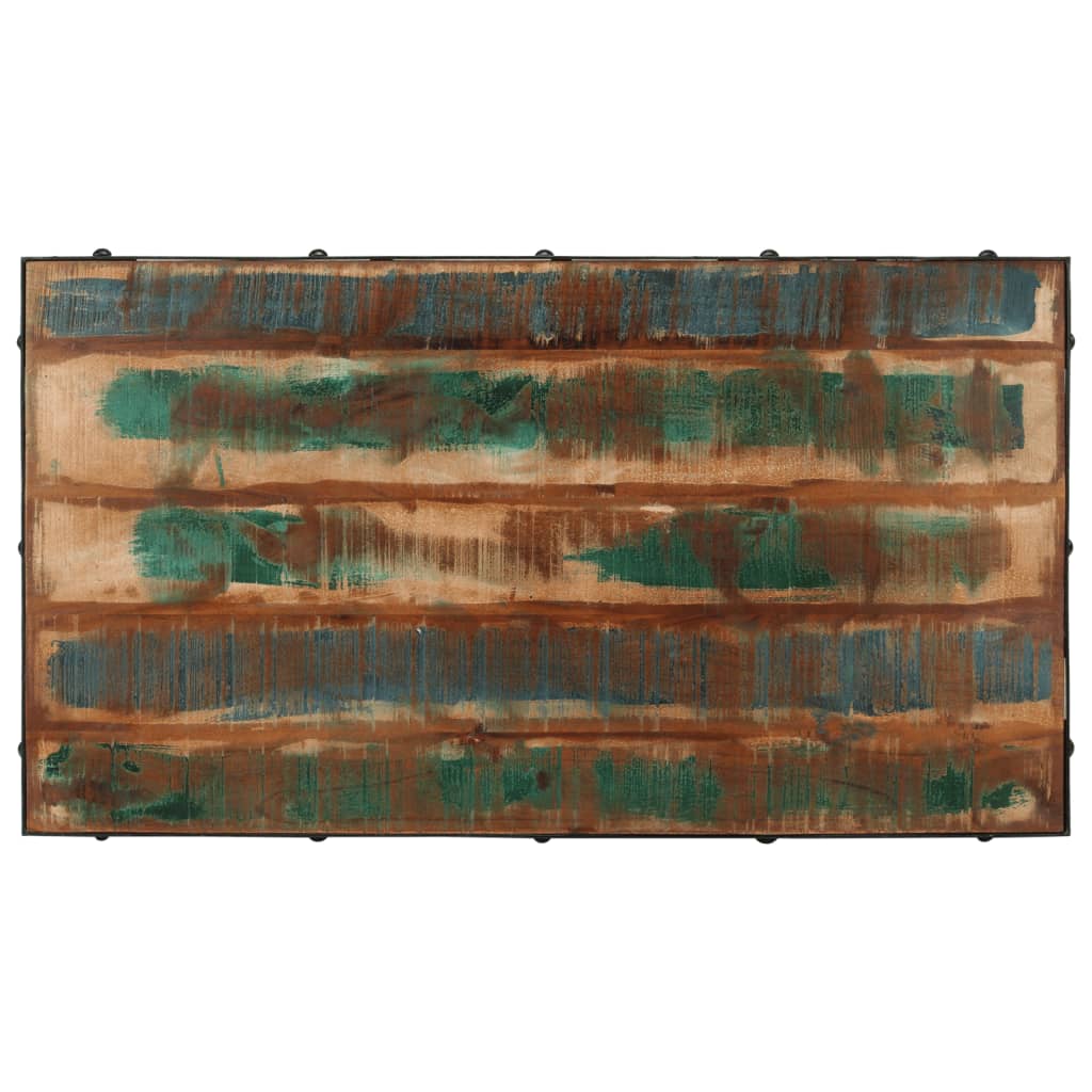 Coffee Table with Casters Solid Reclaimed Wood 100 X 55 X 26 Cm