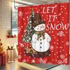 Cute Snowman Farmhouse Christmas Shower Curtain with Red Winter Xmas Theme Pattern, Waterproof Fabric Bathroom Decor for Holiday