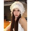 Korean Style Lace Hollow Toe Cap, Female, Spring and Summer, Cute and Versatile, White, Breathable Thin Design, Big Head Circumference, Hat