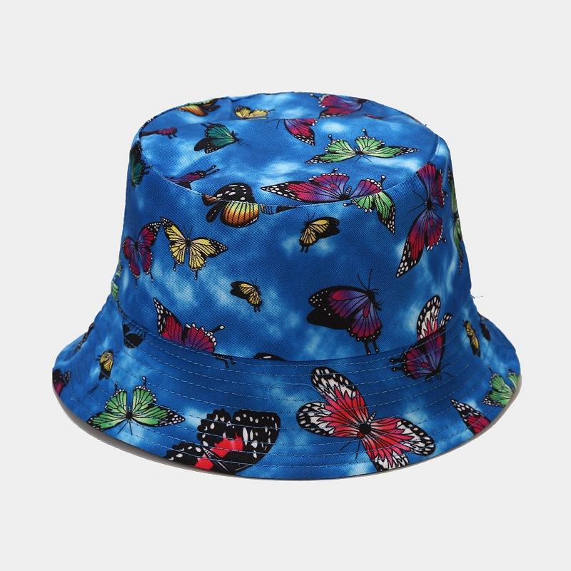 Hats men and women spring and summer new cartoon animal pattern double-sided basin hat outdoor travel sunscreen sunshade bucket hat