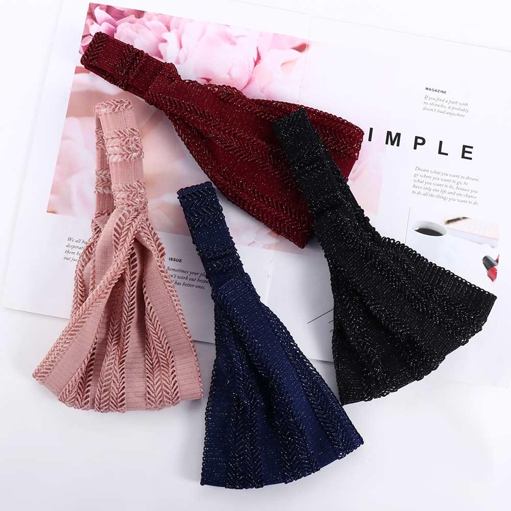 Einfarbiges Kopfschmuck-Netz-Stirnband mit breiter Kante für Damen, Haarreif, Koreanischer Stil, Haarband, Kopfbedeckung