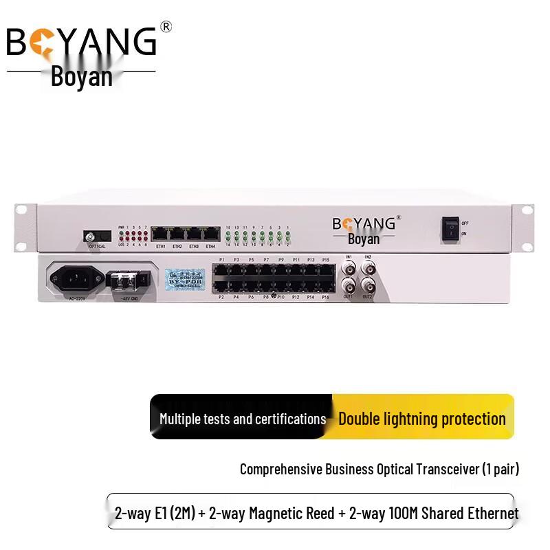 BOYANG 2E1+2FE Multi-Service Optical Transceiver