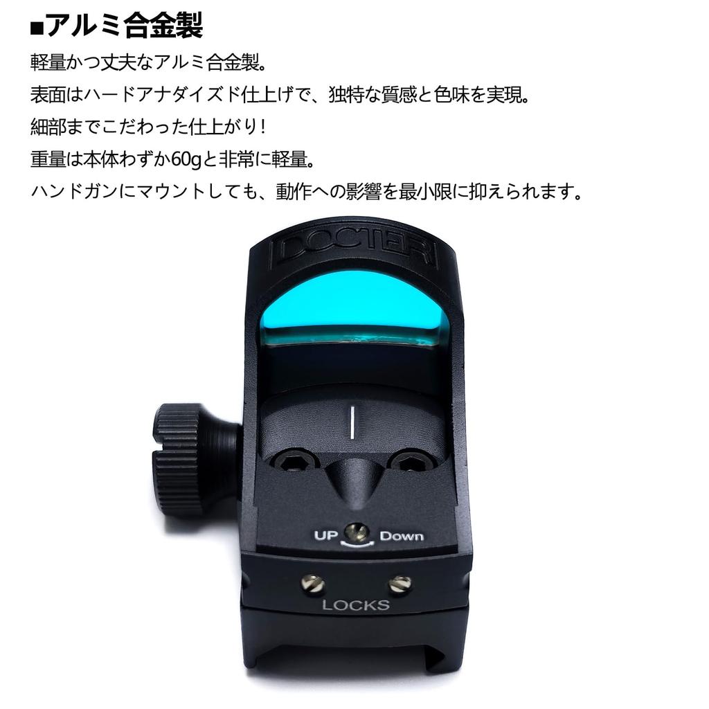 ASDHDN DOCTER III Type Reflex Dot Sight, Compact Mini Dot Sight with Auto-Dimming and Glock Mount, Compatible with 20mm Rails (Black)