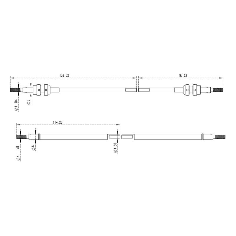MEUS Racing Isokinetic 3-section CVD Shafts for 1/10 Vanquish H10 Optic Axle Upgrade Parts