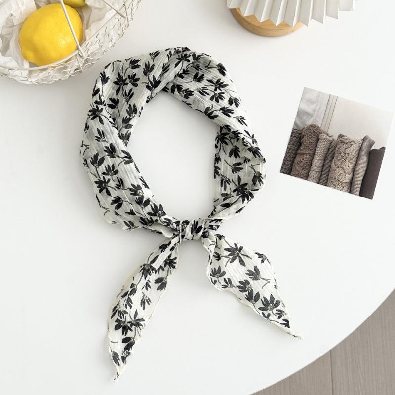 Silk scarf new atmosphere floral headscarf multi-functional decorative scarf small scarf waist rhombus silk scarf