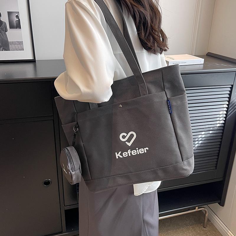 Women's Large Canvas Shoulder Bag - 2023 High-End Commuter Tote for College Students