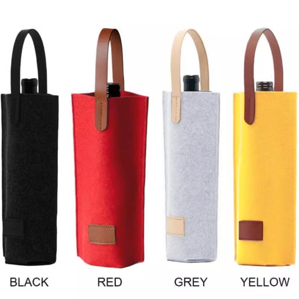 1PC Wine Bag Felt Single/double Bottle Insulated Tote Bottle Wine Carrier Bag Padded Wine Cooler Christmas Gift For Wine Lovers