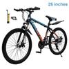 26" Spoke Wheel 24 Speed Mountain Bicycle Adult Bike MTB W/ Fender Blue+Orange