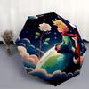 Little Prince Fox Rose Moon Stars Themed Travel Umbrella 8 Ribs Automatic Opening And Closing Durable Folding Design Compact And Stylish Suitable For