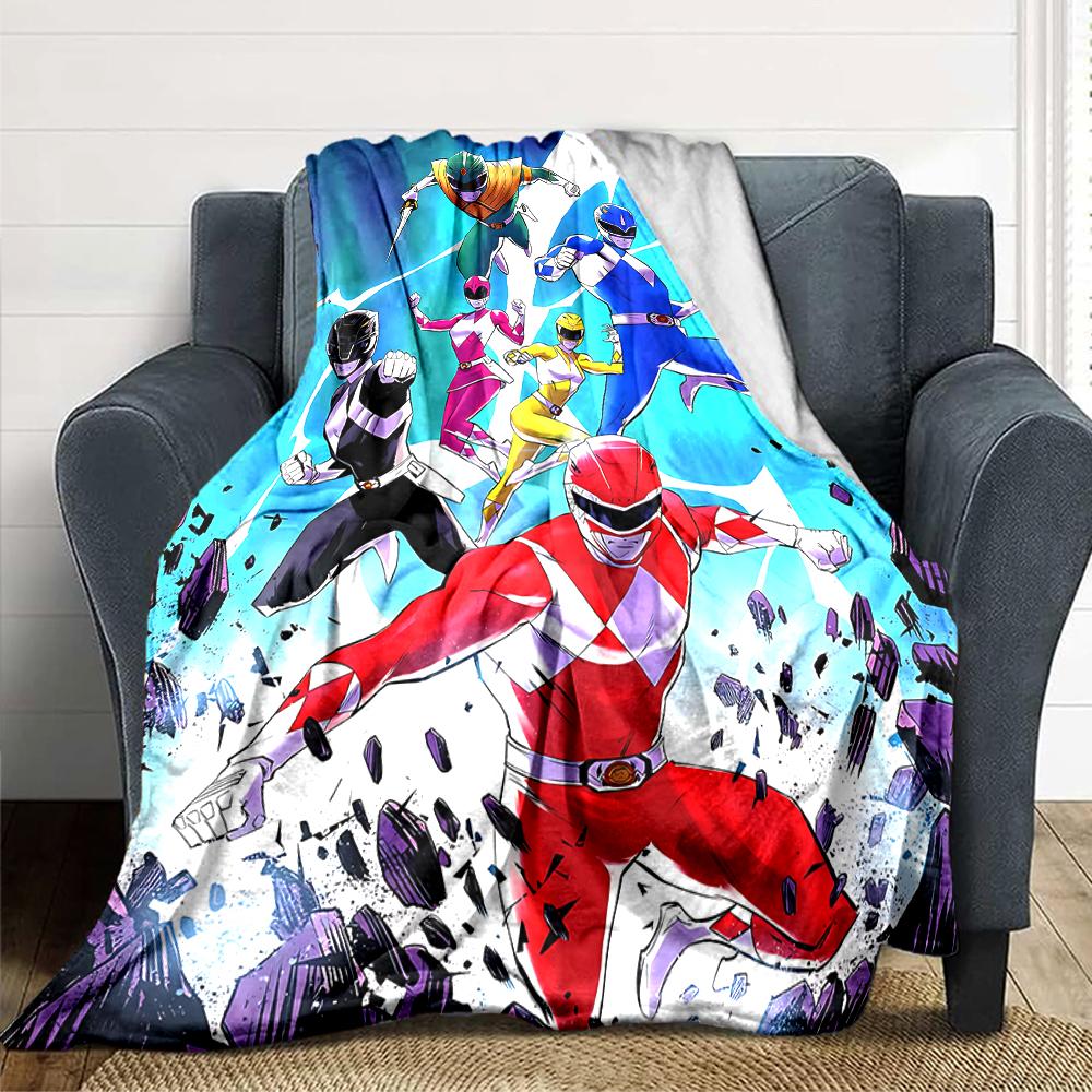 1Pc Power Rangers Teamup Blanket For Couch Bed Plush Cozy Fuzzy Blanket Super Soft Warm Blankets For Fall And Winter 0918261