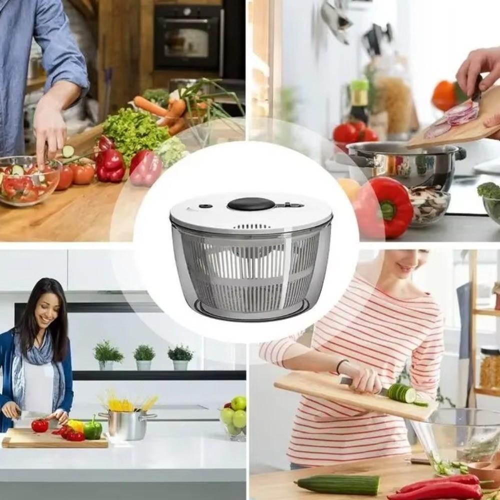 Rotating Salad Spinner Large Capacity Fruit Drain Basket Vegetable Fruit Washer  Kitchen Use
