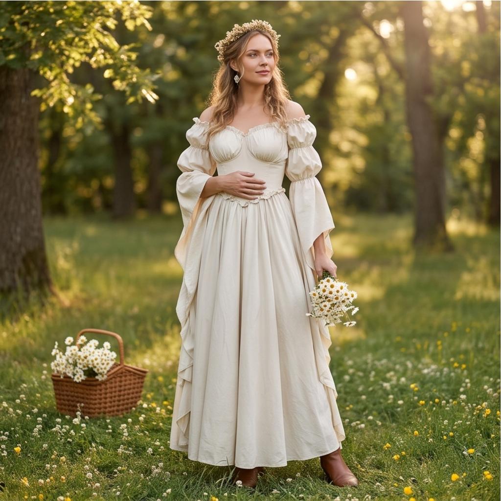 Women's Color Court Dress for Stage Performance