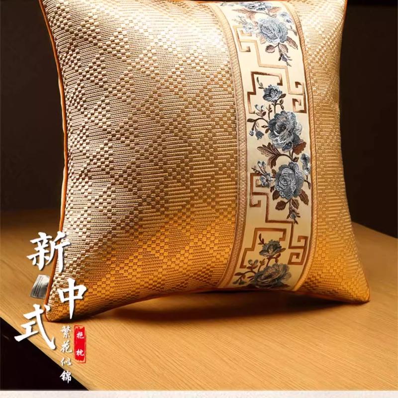 Summer Cooling Rattan Mat Throw Pillow Cover New Chinese Mahogany Sofa Pillowcase High-end Living Room Backrest Cushion