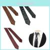 Men's Pu Leather Necktie Narrow Version 5.5cm Width British Business Style Solid Color