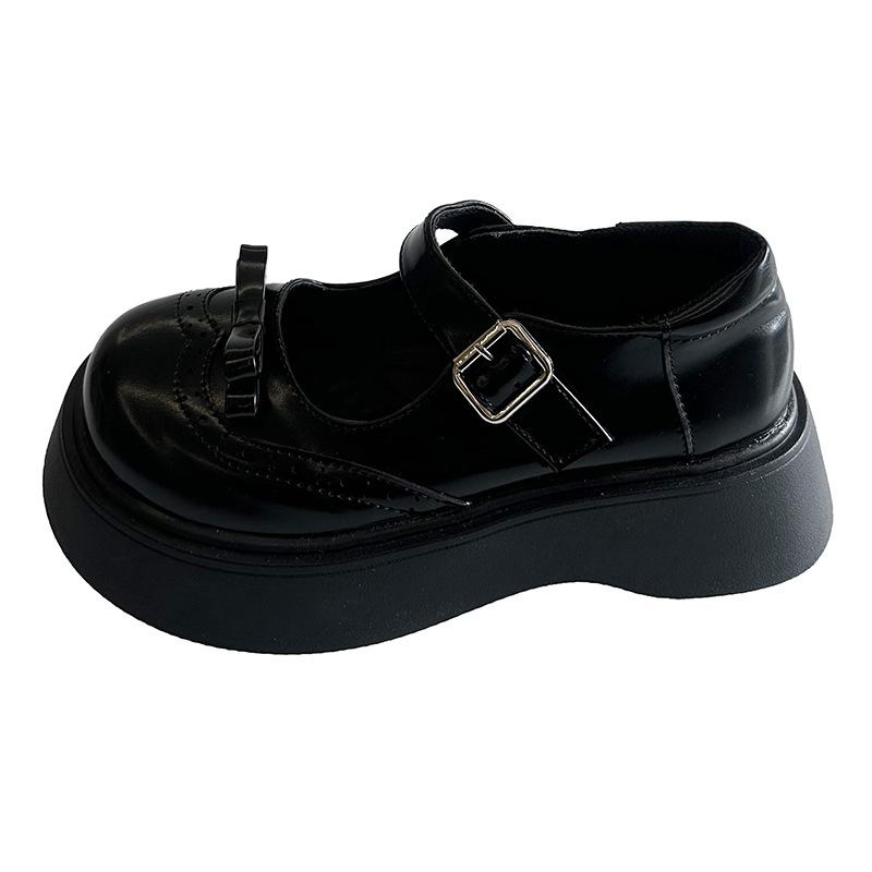 Bow small leather shoes loafers 2025 new autumn and summer college style women's shoes Mary Jane shoes platform single shoes