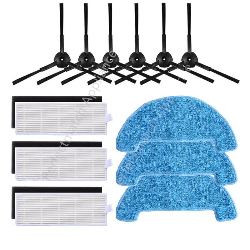 Seitenbürste HEPA-Filter Wischlappen Lappen für Osoji Dojosan 950 990 680 870 Ilife A6 A8 Staubsaugerteile Bürsten Reinigungsmopp