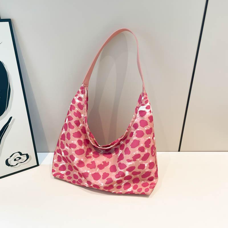 Fashionable Canvas Shoulder Bag For Women Vintage Tote Bag In Pink White Brown розовый