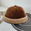 Beanie-Mütze, verdickte Wintermütze, Verschlussbandmütze, Damenmütze, verdickte Plüschmütze ohne Krempe
