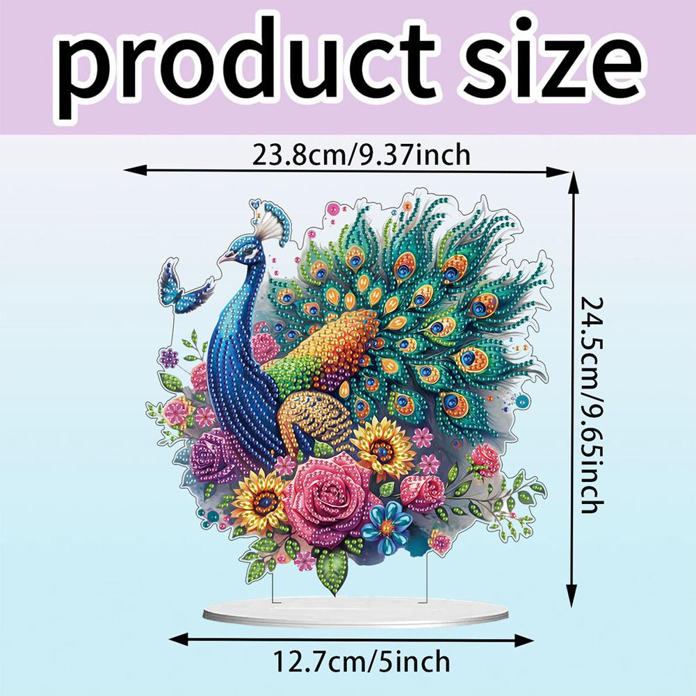 5D DIY Diamantkunst Tischdekorationen Acryl Sonderform Hund und Rote Rose Strasssteine Schreibtischornamente Schlafzimmer Tischdeko