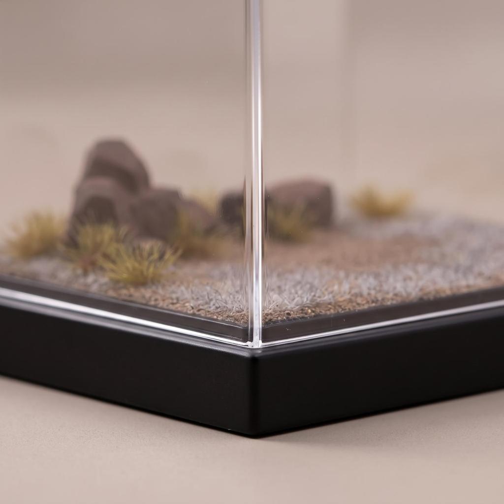Acrylic Display Case with Dust Cover Dustproof Miniature Clear