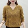 Dopamine - Colored Long - Sleeved Hollow - Out Top Thin Knitwear Stylish Women's Sweater