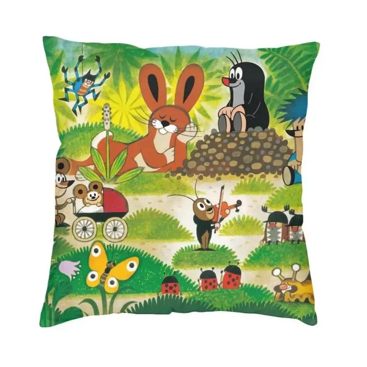 

Мода Крот Наволочка Полиэстер Чешские Мультфильмы Кротик Крот Декоративная Подушка для Дивана Квадратная Наволочка Украшение Спальни 66x66cm слоновая кость