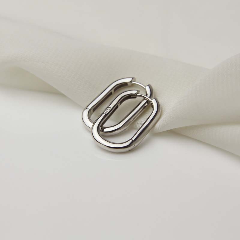 Fashion Gold Color Geometric U-Shape Hoop Earrings for Women Men Punk Hip-Hop Metal Round Circle Earrings Party Zircon 2025