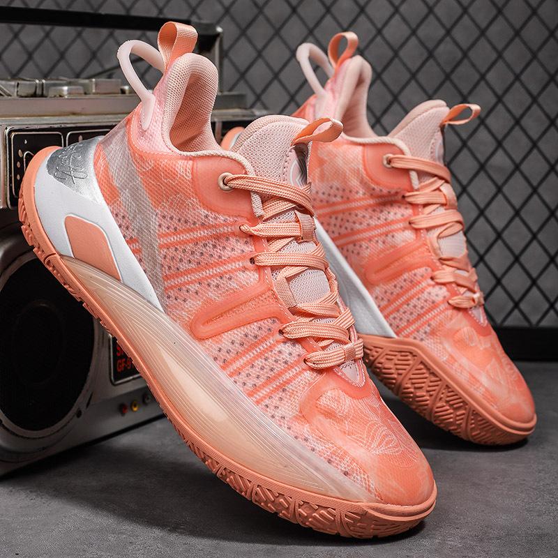 Foreign Trade Basketball Shoes Men's Spring and Summer Breathable Mesh Thick-soled Non-slip Sports Youth Sneakers Comfortable and Versatile