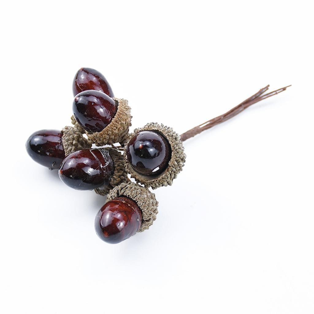 6PCS Artificial Plants Fake Pine Cone Decorative Flowers Wreaths Christmas Home Decor Diy Wedding Handmade Pompon