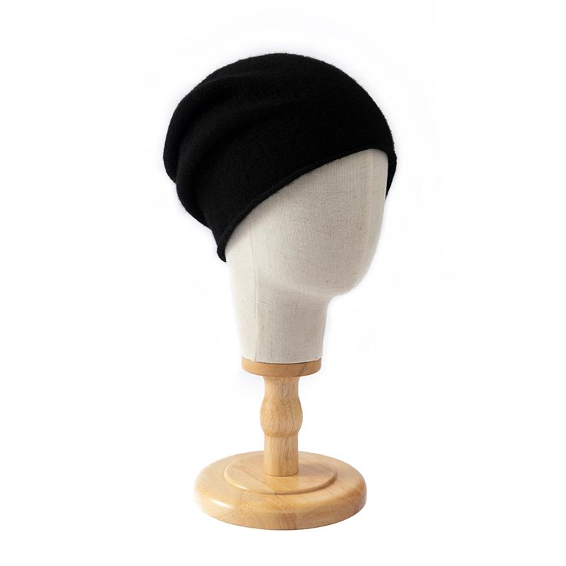 Women's Cashmere Hat Qinghe Cashmere 30% Cashmere 70% Wool Women's Autumn and Winter Cashmere Headscarf Soft and Warm