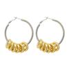 New Fashion Exaggerated Two-Tone Round Hoop Earrings: Versatile, Large, Multi-Wear Clips for European and American Styles