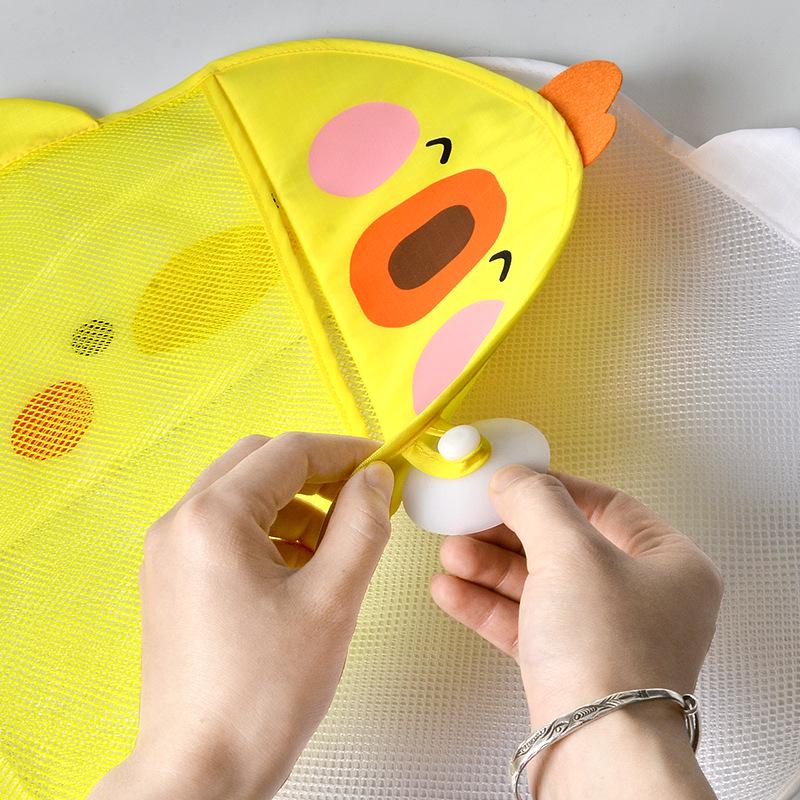 Cartoon Duck Baby Bath Storage Mesh Bag with Suction Cups