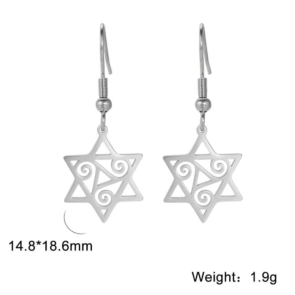 

LIKGREAT Star of David Triple Spiral Drop Earrings for Women Men Je Earrings Vintage Triskele Symbol Judaism Amulet Jewelry