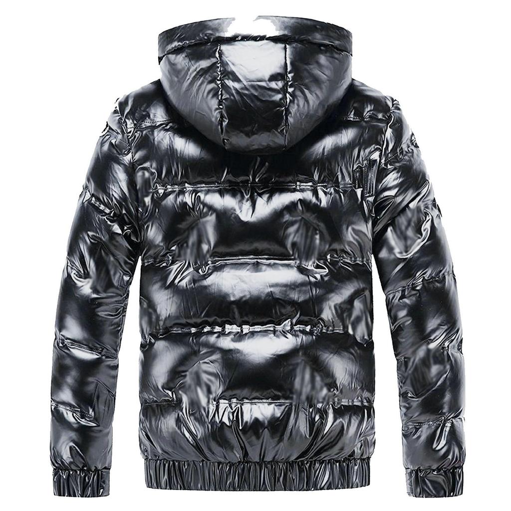 Mens Casual Outdoor Hooded Street Fashion Biker Solid Color Fashion Jacket