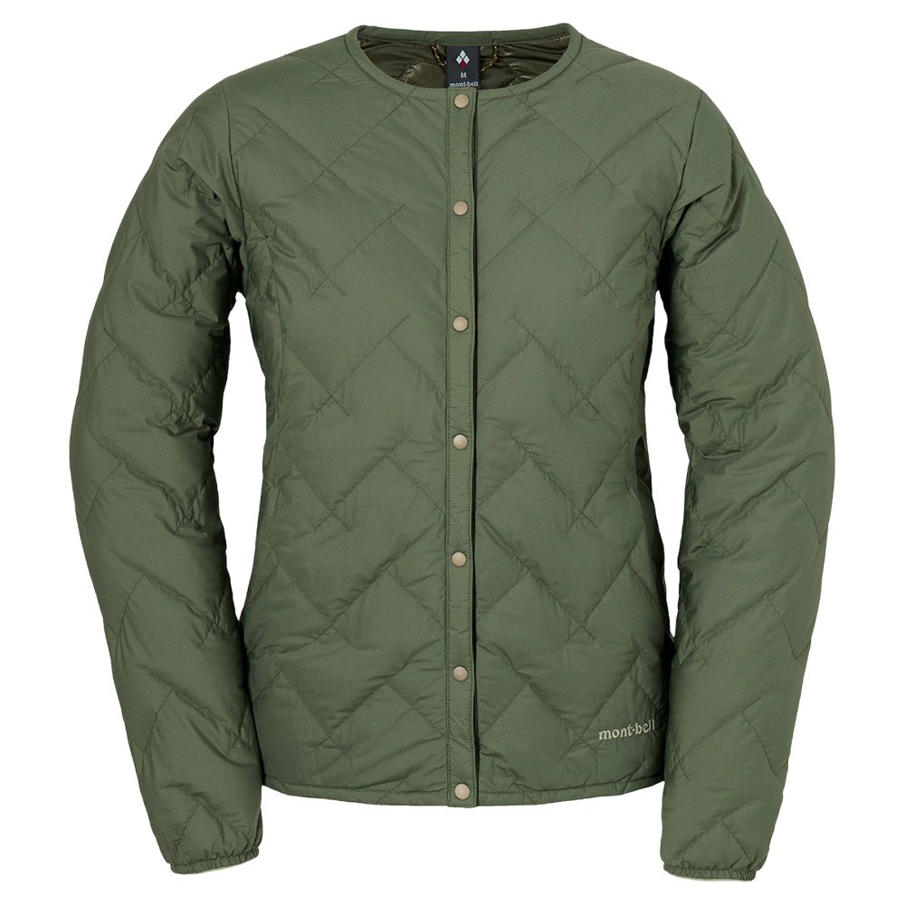 MONTBELL Повседневная Простая Однотонная Теплая Приталенная Пуховая Куртка Женская L хаки