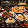 Rustproof Round Plate Shallow Tray Flat Stainless Steel Dining Dish Durable Food Container  BBQ